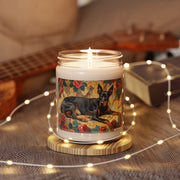 Doberman Delight Candle – Elegant Floral Art Memorial Gift