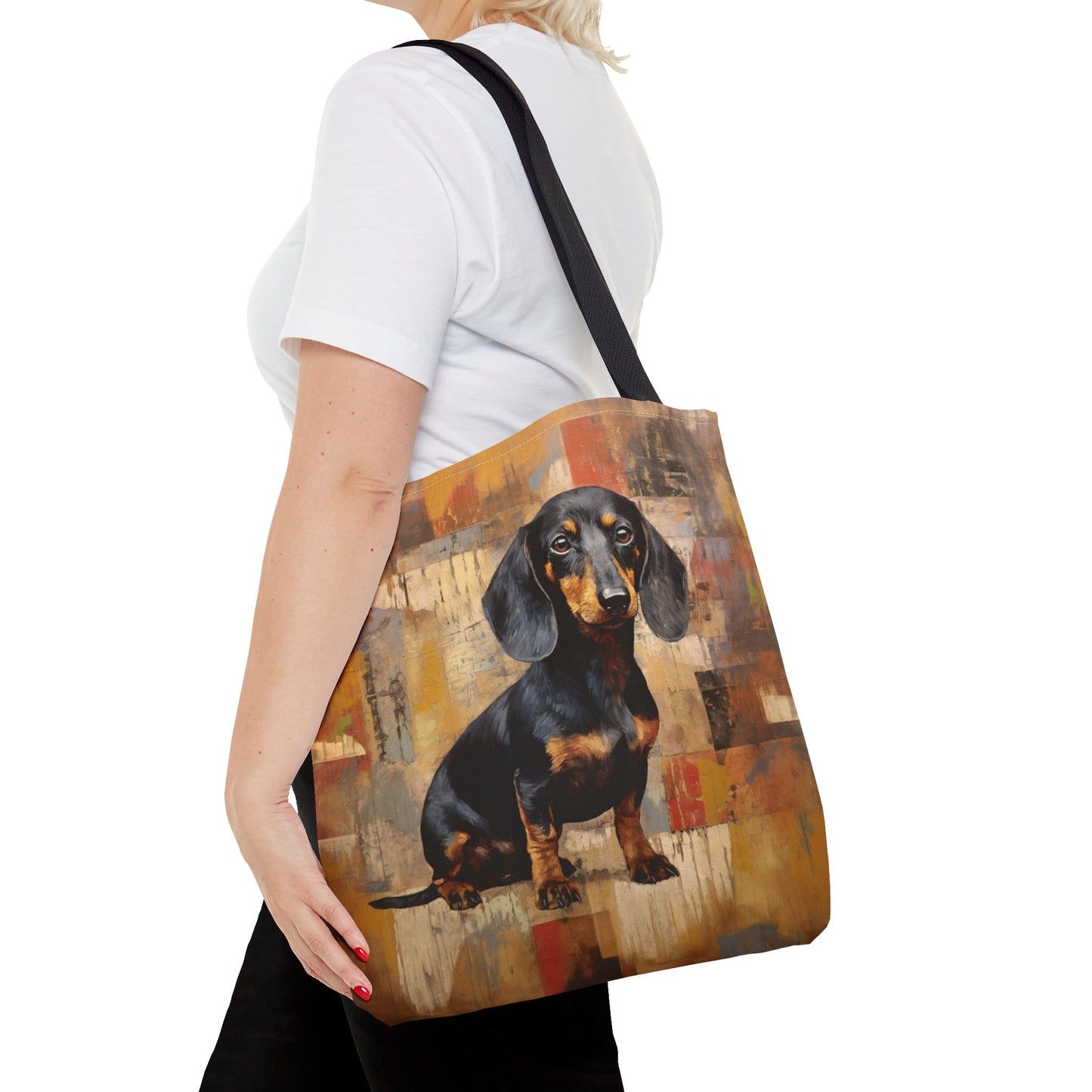 Dachshund Art Canvas Tote Bag – Stylish Grocery and Beach Companion