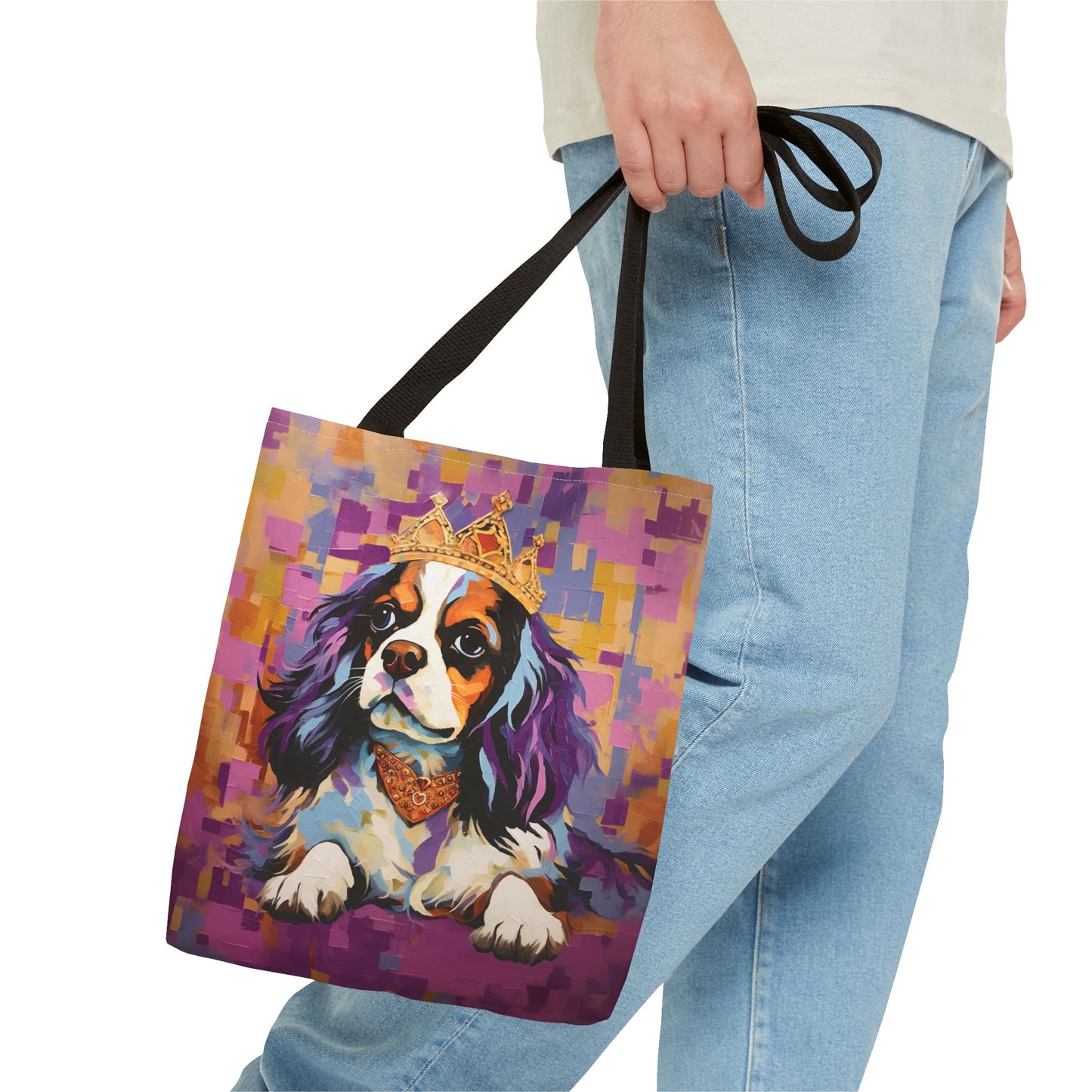 Regal Cavalier King Charles Spaniel Tote Bag, Artistic Eco-Friendly Design