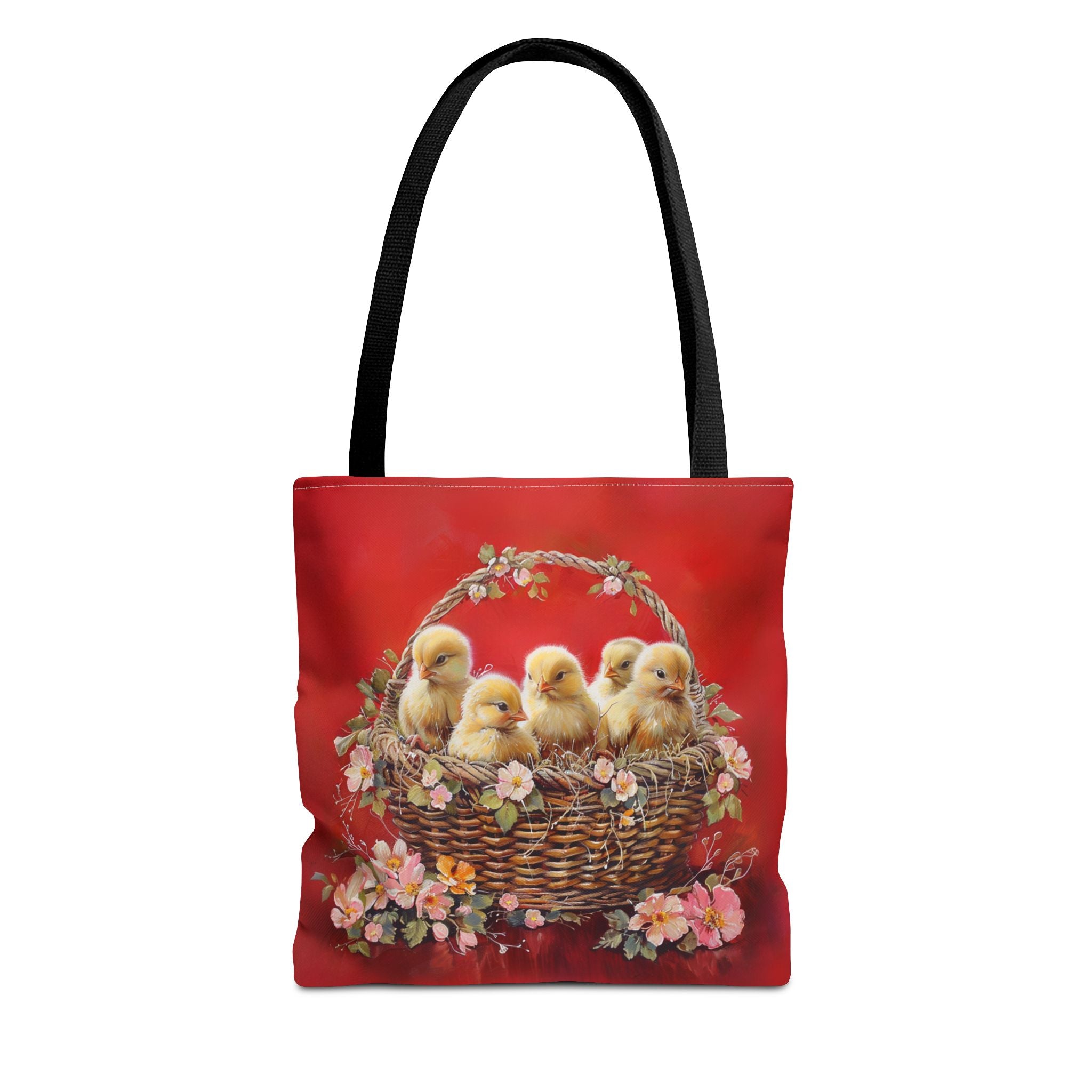 Spring Chick Basket Tote Bag - Eco-Friendly Easter Canvas Tote