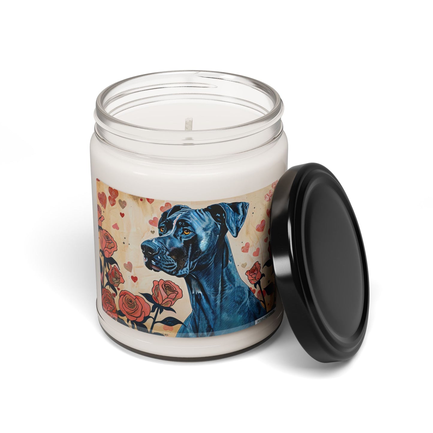 Great Dane Rose Heart Candle – Artistic Pet Lover Gift