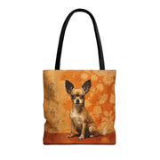 Chic Chihuahua Tote Bag with Vintage Floral Design, Gift for Dog Lovers