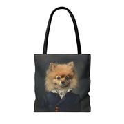 Elegant Pomeranian Gentleman Tote Bag - Stylish & Reusable Gift for Dog Lovers