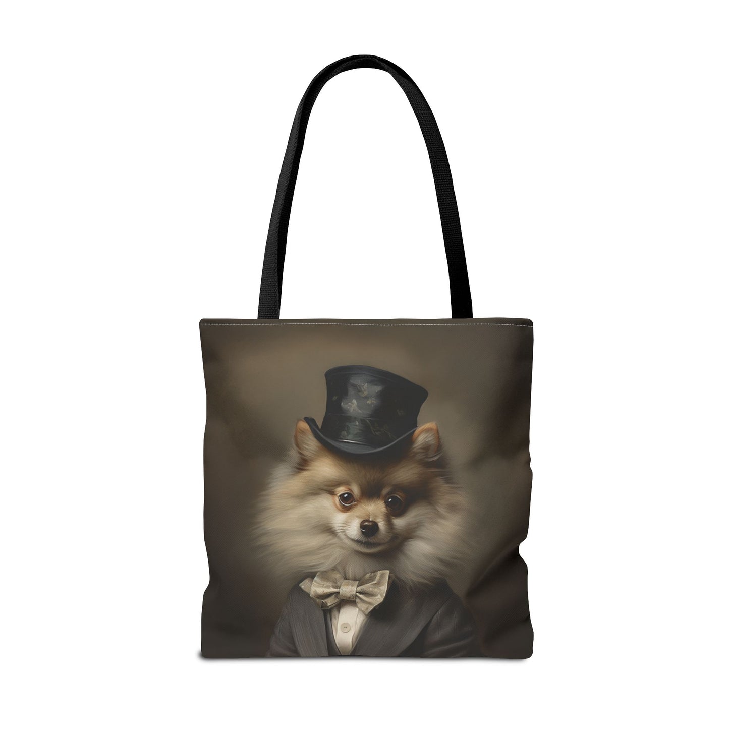 Refined Pomeranian Gentleman Tote Bag, Vintage Dog Lover Gift