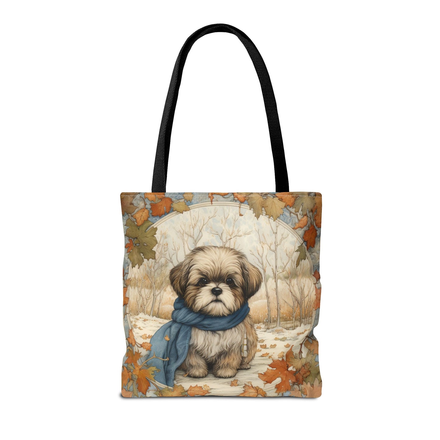 Shih Tzu Autumn Charm Canvas Tote Bag, Eco-Friendly and Stylish