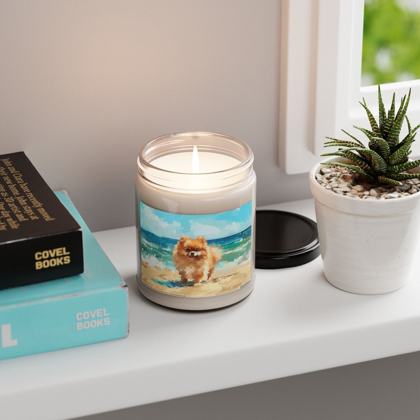 Beachside Pomeranian Candle – Adorable Dog Lover Gift