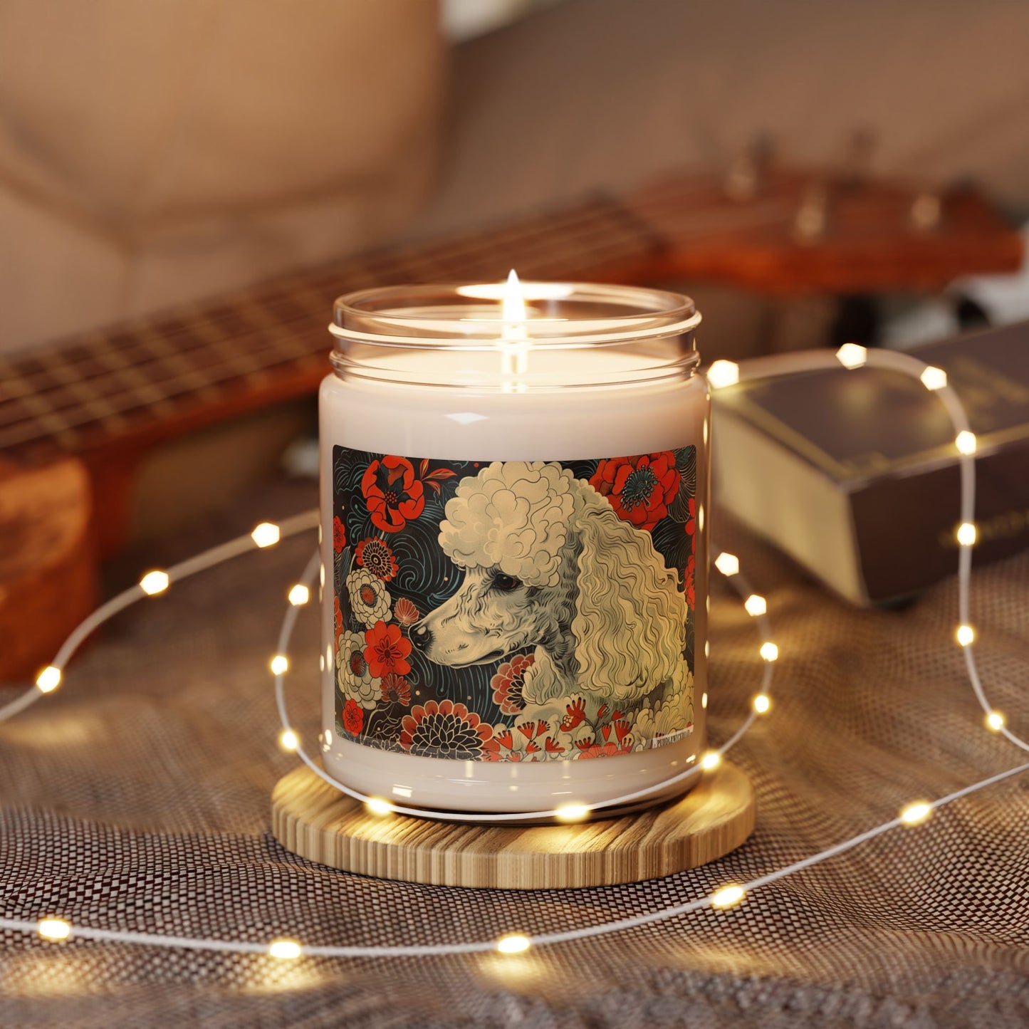 Elegant Poodle Candle – Floral Vintage Soy Gift for Pet Lovers