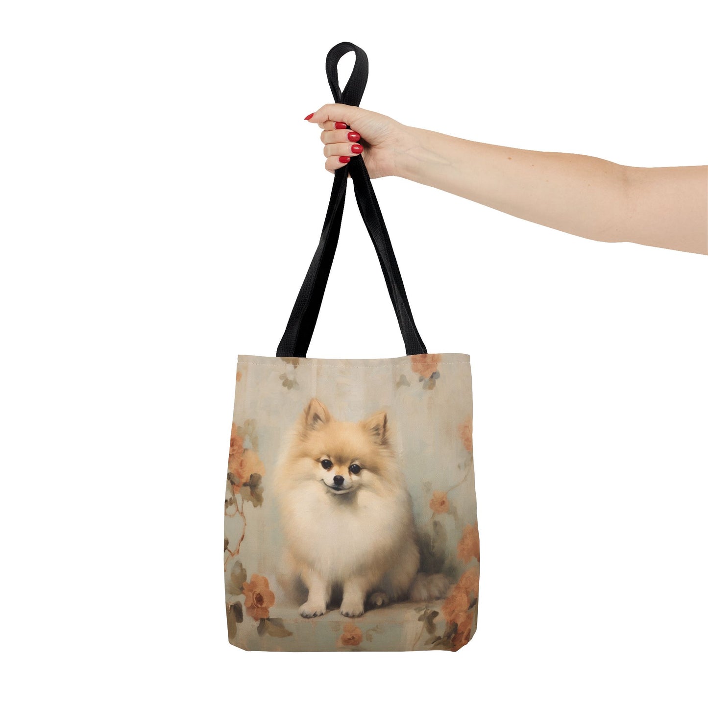 Pomeranian Floral Canvas Tote Bag – Vintage Dog Lover Gift