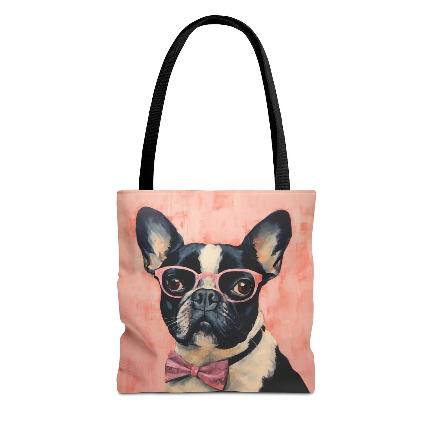 Chic French Bulldog Tote Bag with Pink Glasses and Bow Tie