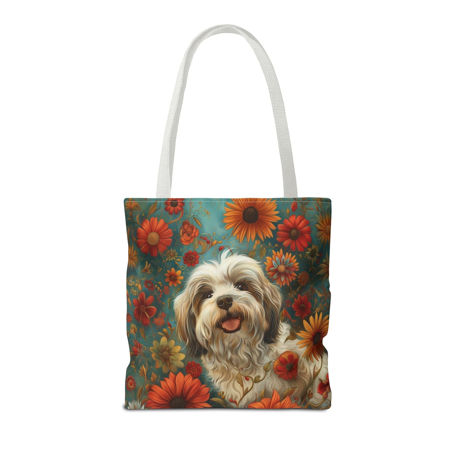 Havanese Bloom Canvas Tote Bag – Eco-Friendly, Floral, Dog Lover Gift