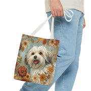 Havanese Floral Bliss Tote Bag – Canvas Market Bag for Dog Lovers