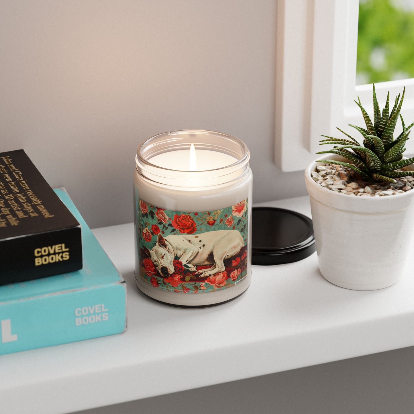 Bull Terrier Rose Garden Soy Candle Gift