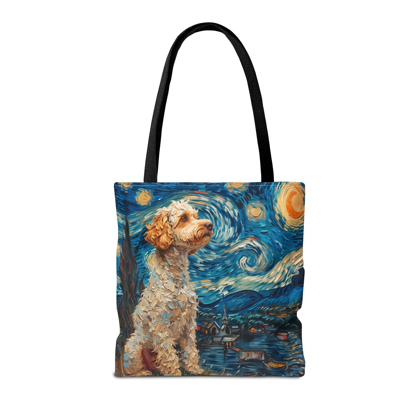 Starry Cockapoo Night Tote Bag, Artistic Eco-Friendly Shopping and Gift Bag