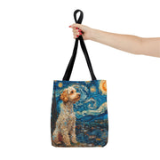 Starry Cockapoo Night Tote Bag, Artistic Eco-Friendly Shopping and Gift Bag