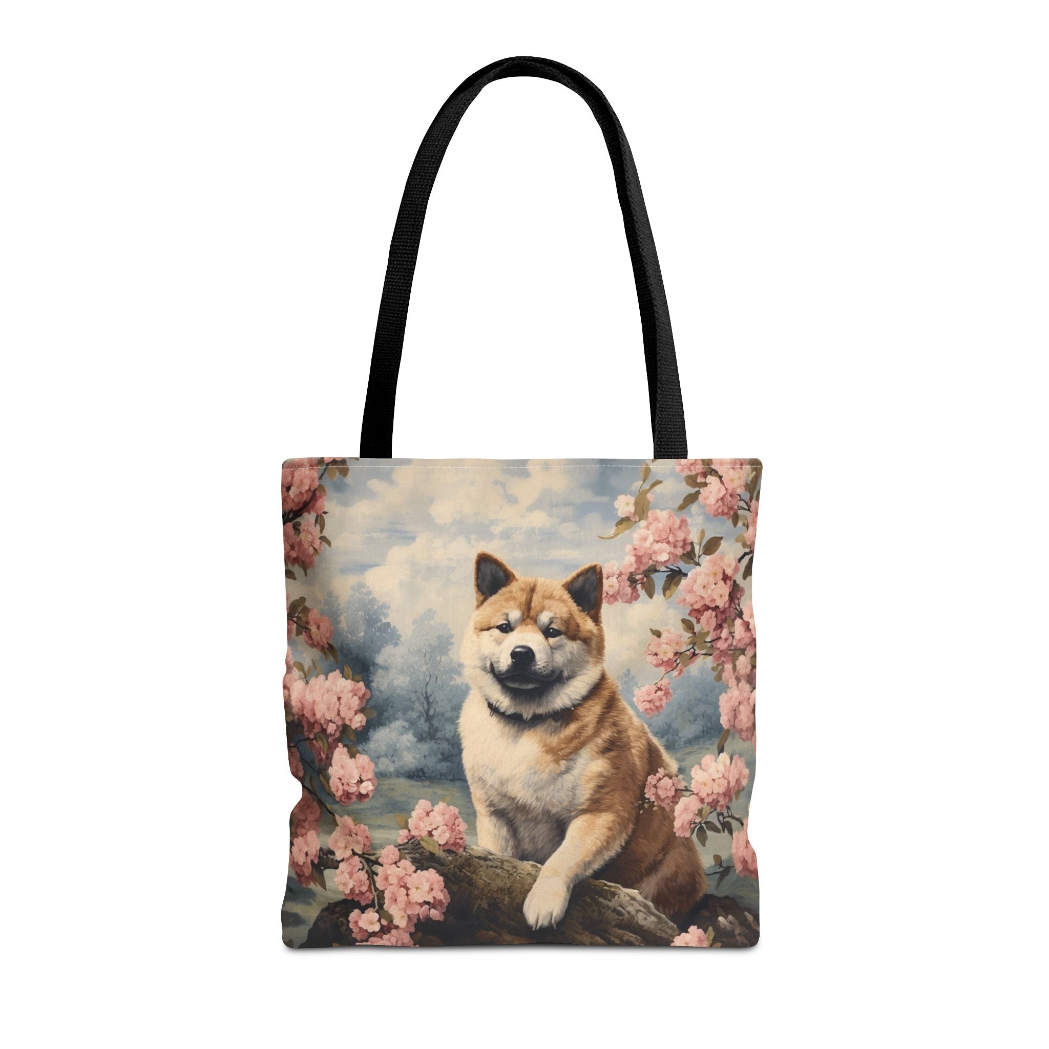 Akita Spring Blossom Tote Bag, Eco-Friendly Gift for Dog Lovers