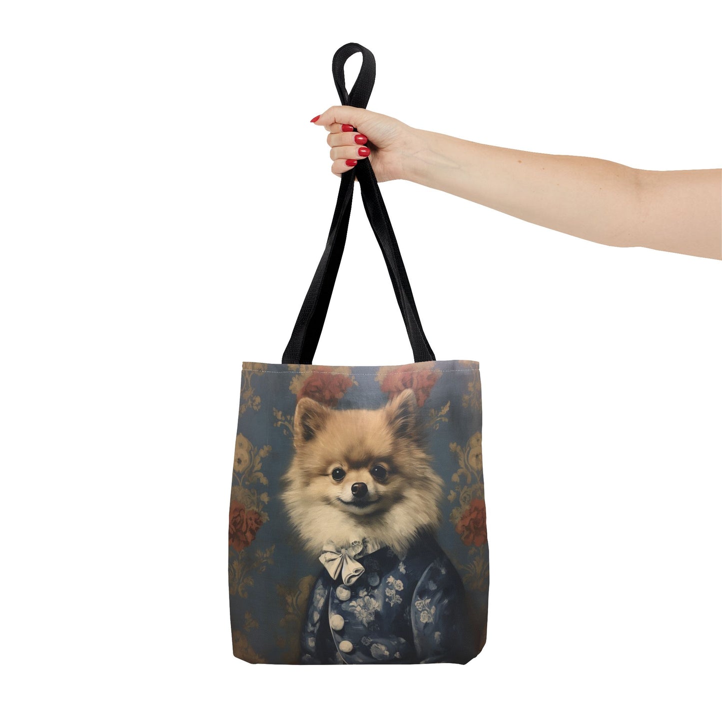 Elegant Pomeranian Tote Bag - Stylish Floral Art Canvas for Dog Lovers