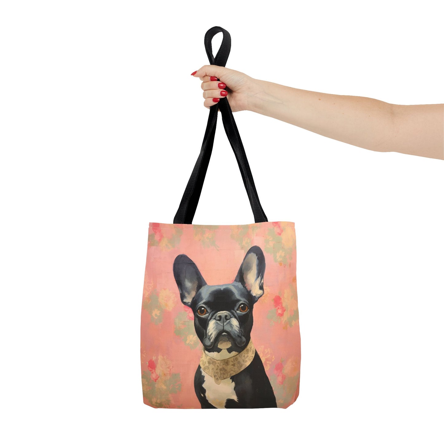 French Bulldog Floral Canvas Tote Bag - Stylish & Eco-Friendly Gift