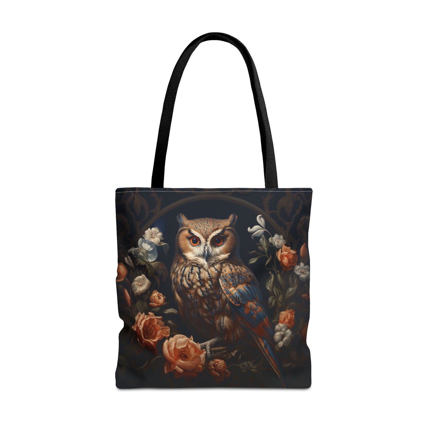 Elegant Floral Owl Tote Bag, Eco-Friendly Canvas for Everyday Use