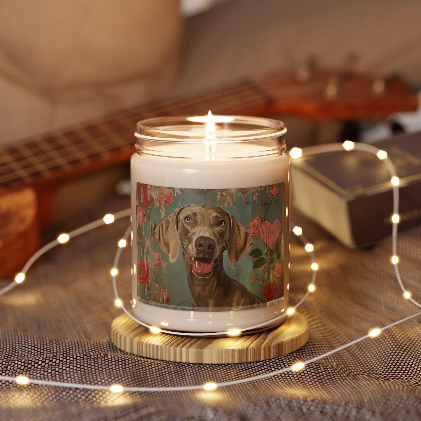 Weimaraner Vintage Art Candle – Dog Lover Gift & Pet Memorial