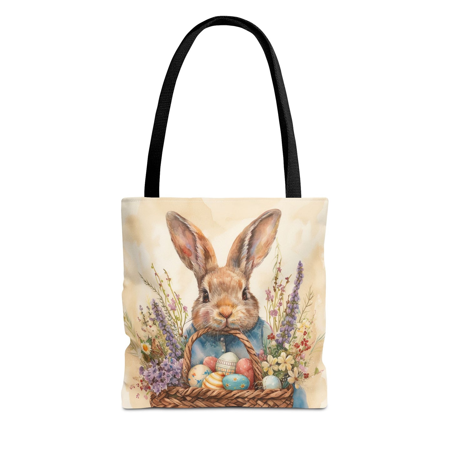 Easter Bunny Floral Market Tote Bag, Eco-Friendly & Stylish Gift