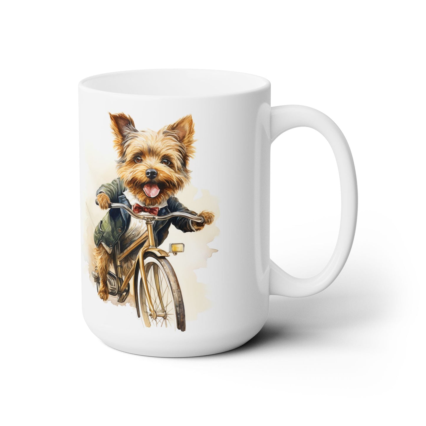 Yorkie Adventure Mug – Yorkshire Terrier Cycling Design Gift