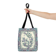 Elegant Botanical Canvas Tote Bag – Eco-Friendly Floral Shopping Bag