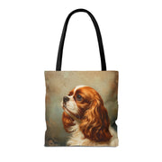 Cavalier King Charles Spaniel Artistic Canvas Tote Bag, Eco-Friendly Gift