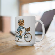 Yorkie on Bicycle Mug - Adorable Yorkshire Terrier Gift for Dog Lovers