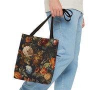 Elegant Autumn Floral Tote Bag, Eco-Friendly Canvas Shopping Bag