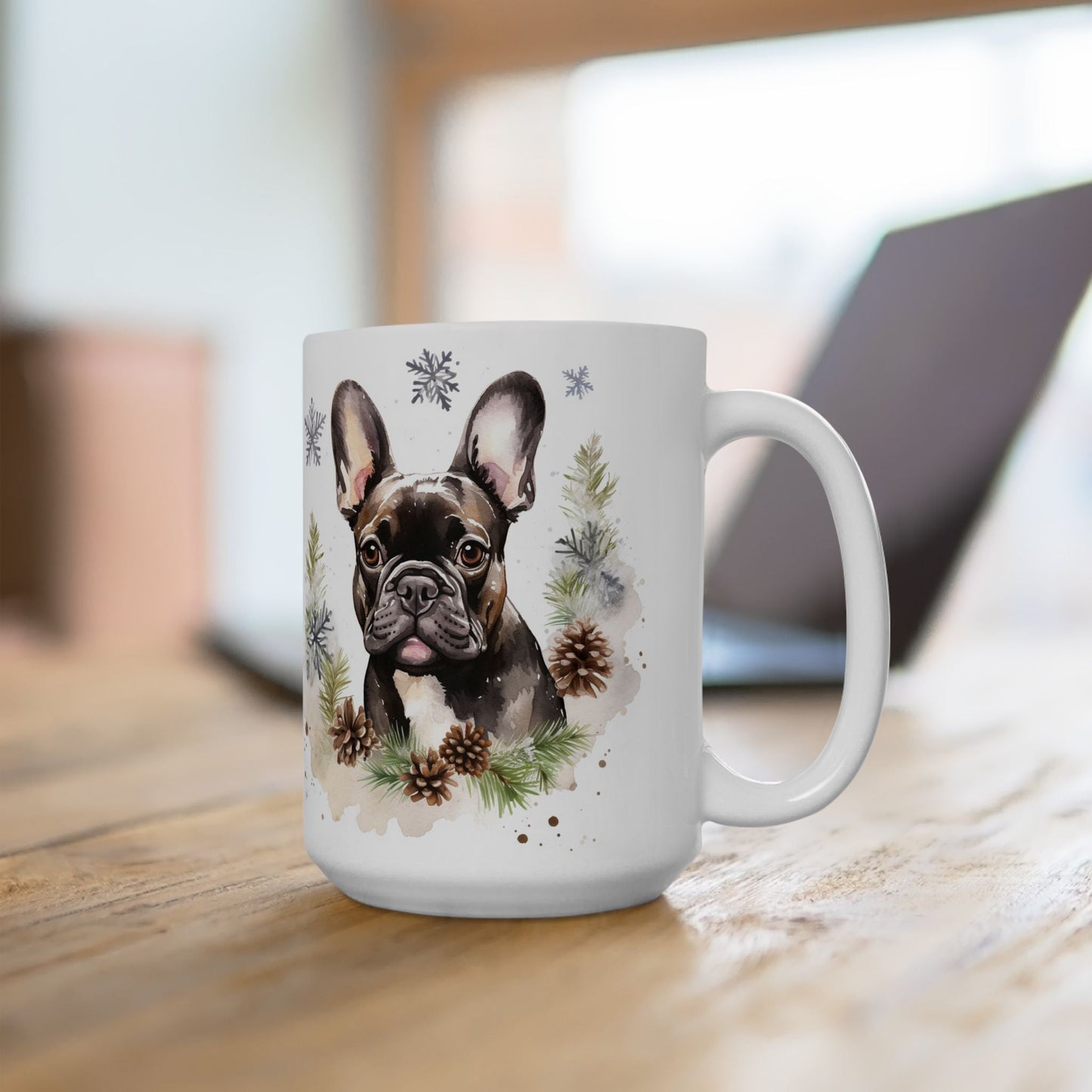 French Bulldog Holiday Mug – Festive Coffee Cup for Frenchie Lovers