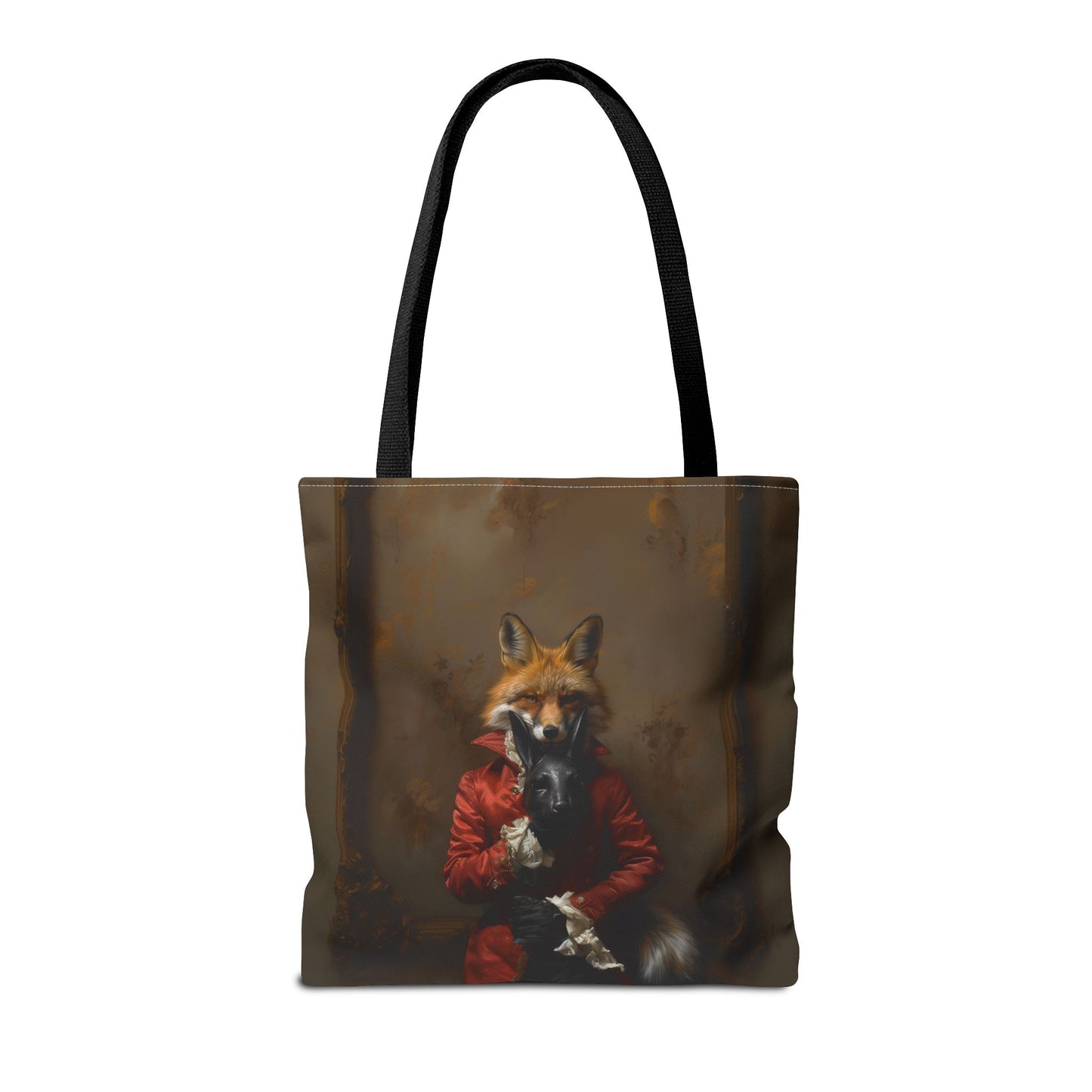 Elegant Red Fox Aristocrat Canvas Tote Bag - Eco-Friendly Animal Lover Gift