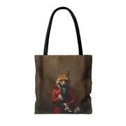 Elegant Red Fox Aristocrat Canvas Tote Bag - Eco-Friendly Animal Lover Gift