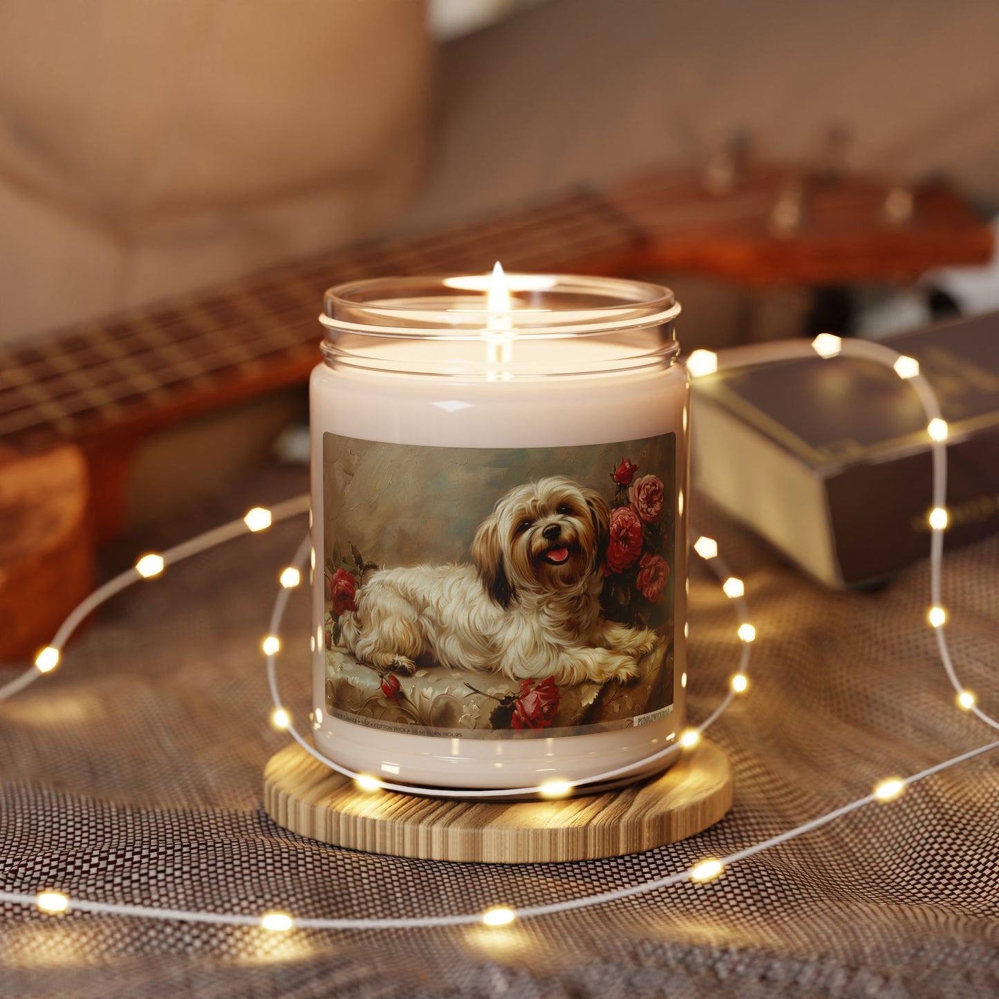 Elegant Havanese Candle – Vintage Dog Mom Gift, Floral Design