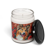 Collie Love Memorial Candle – Vintage Rose Design for Pet Lovers