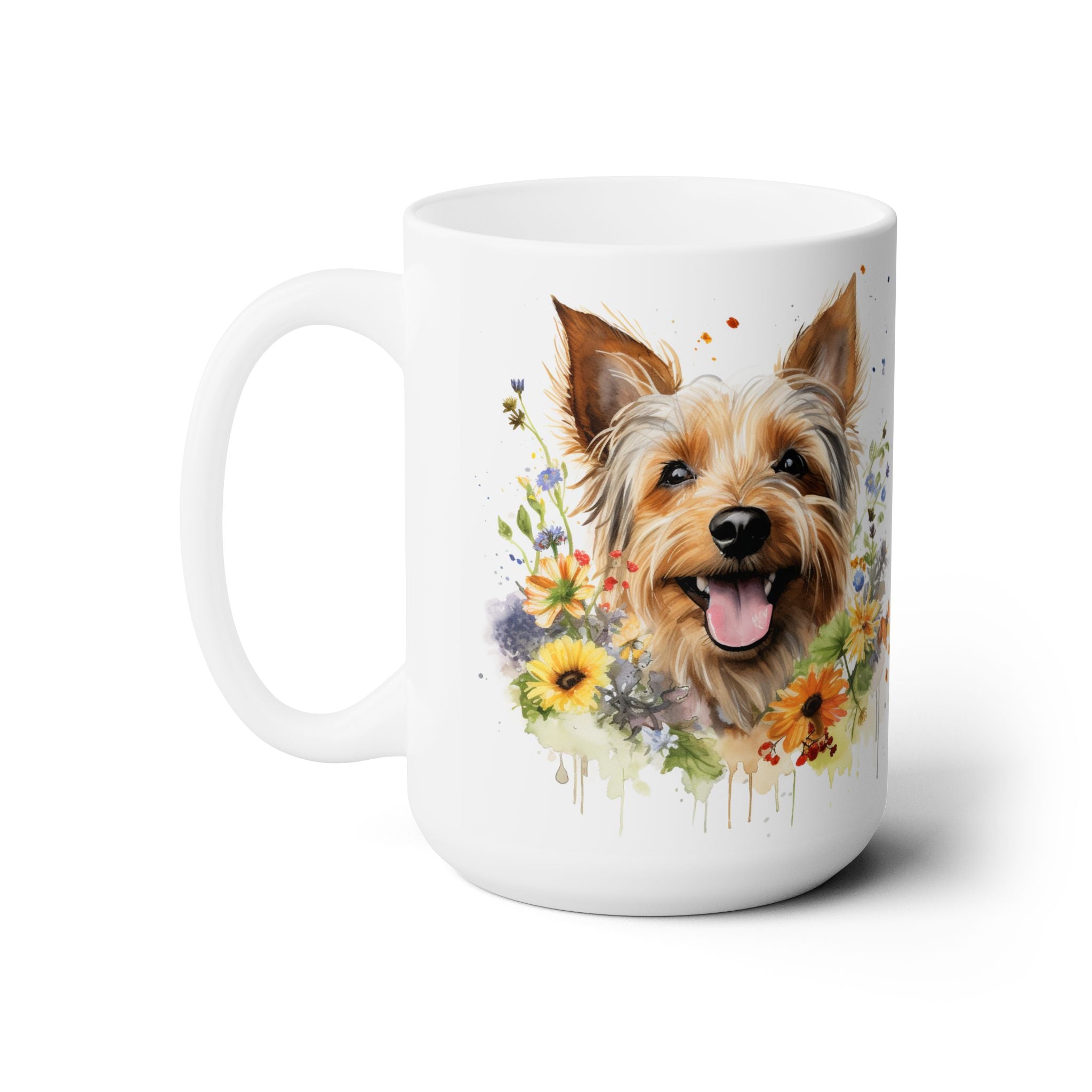 Yorkshire Terrier Floral Mug – Yorkie Lover Gift for Coffee & Tea