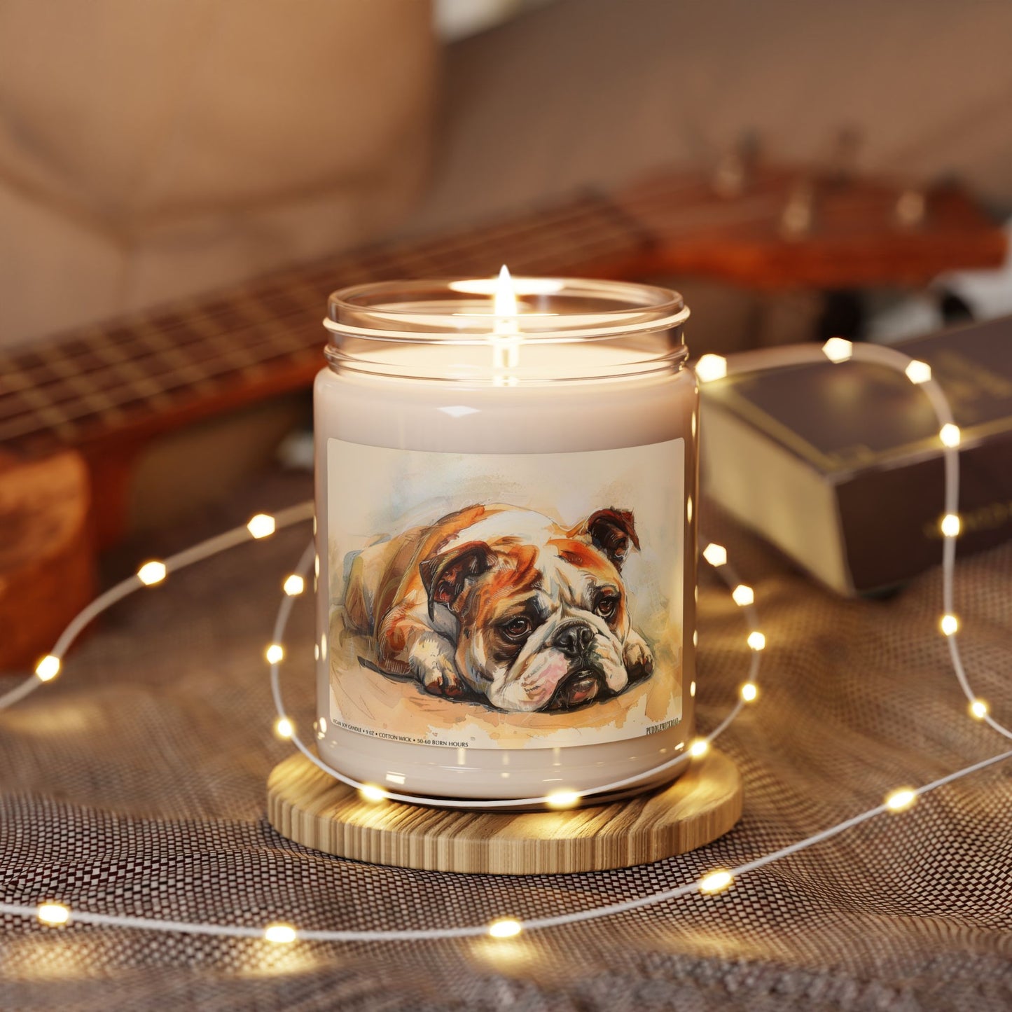 English Bulldog Vintage Candle – Cozy Dog Lover Gift