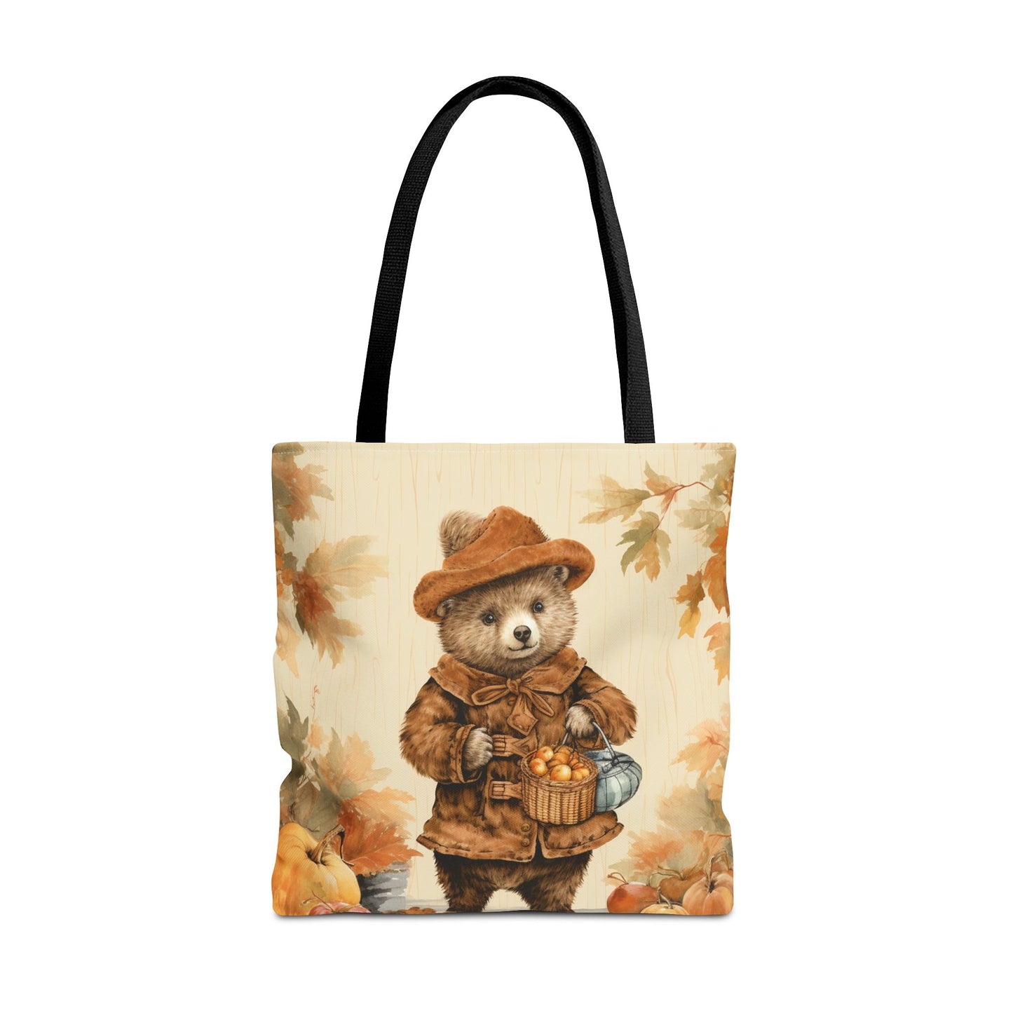 Autumn Harvest Bear Tote with Cozy Fall Vibes, Perfect Gift for Nature Lovers