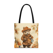 Autumn Harvest Bear Tote with Cozy Fall Vibes, Perfect Gift for Nature Lovers