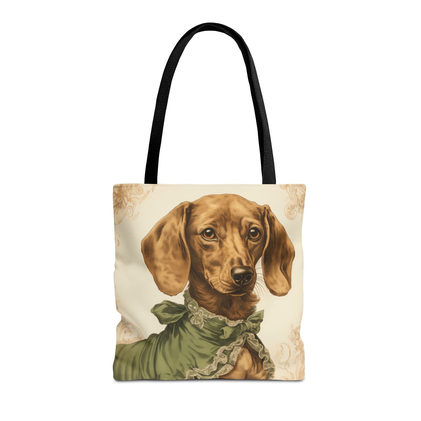 Regal Dachshund Canvas Tote Bag, Elegant Dog Lover Gift, Vintage Art Style