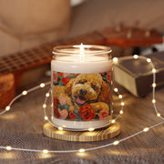 Golden Doodle Love Candle – Floral Art Dog Lover Gift