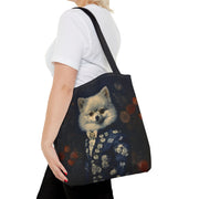 Pomeranian Floral Elegance Tote Bag, Chic Gift for Dog Lovers