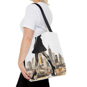 Chic City Skyline Tote Bag with Modern Fashion Silhouette