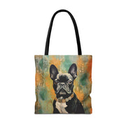 French Bulldog Charm Tote Bag with Vibrant Floral Design