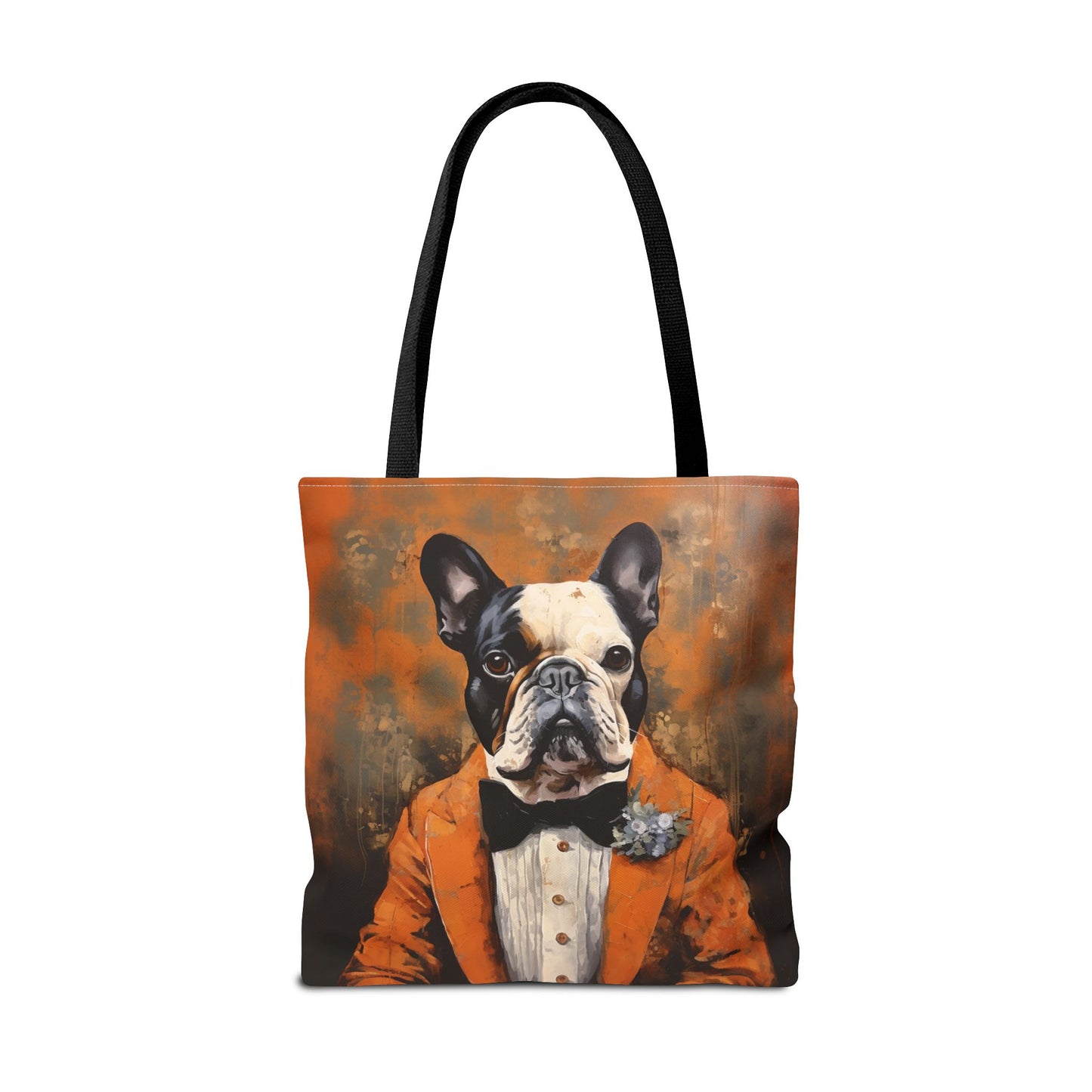 French Bulldog Formal Portrait Canvas Tote Bag, Stylish & Eco-Friendly Accessory