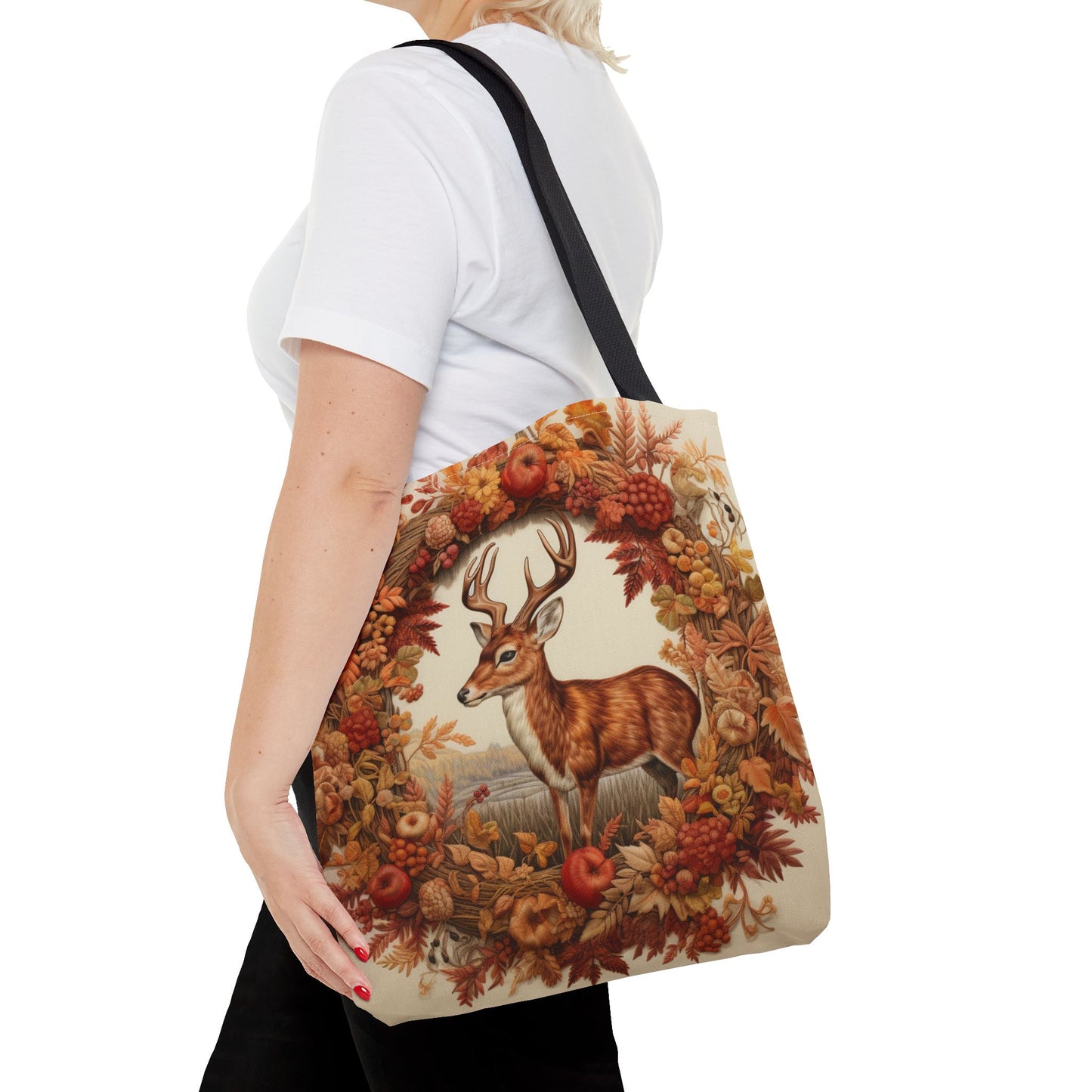 Autumn Whitetail Deer Tote Bag, Fall-Inspired Eco-Friendly Canvas