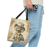 Poodle in Victorian Blue, Elegant Tote Bag for Dog Lovers