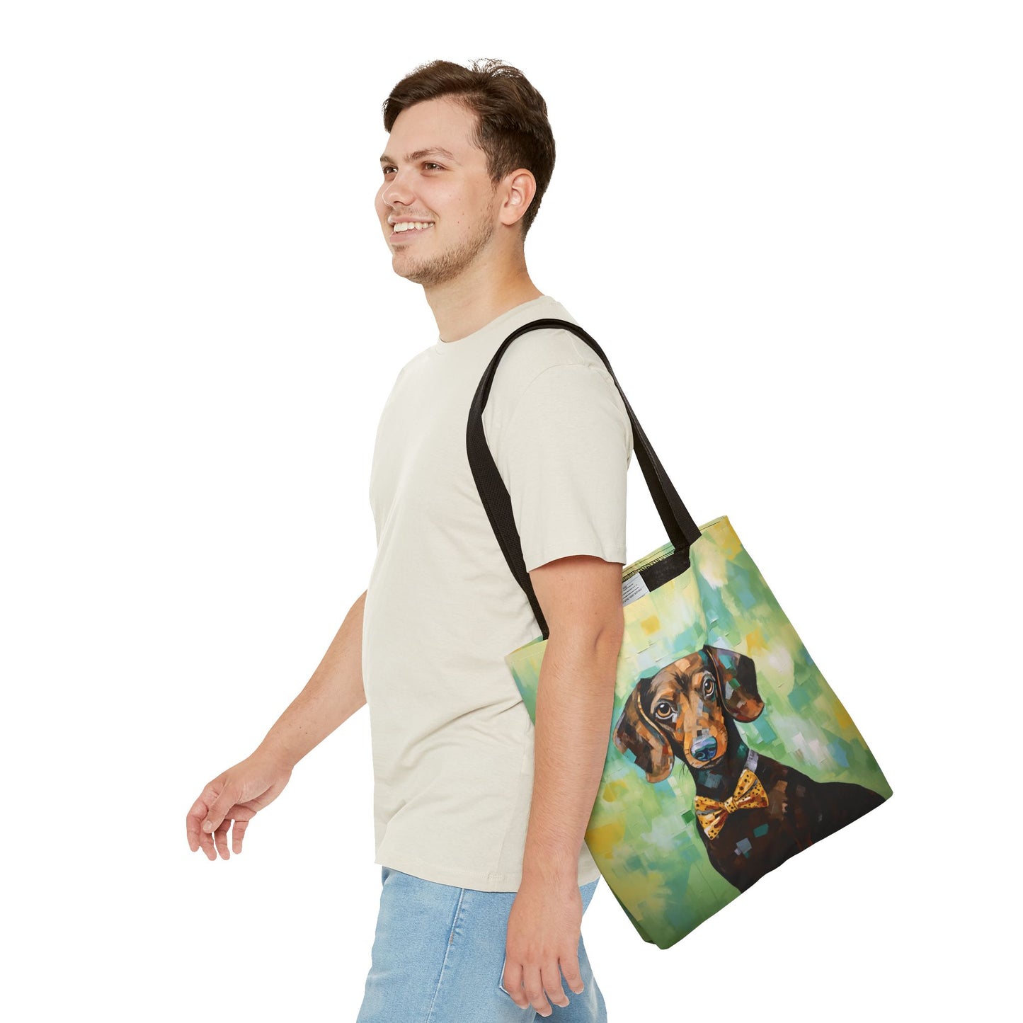 Dapper Dachshund Canvas Tote Bag – Artistic Eco-Friendly Companion