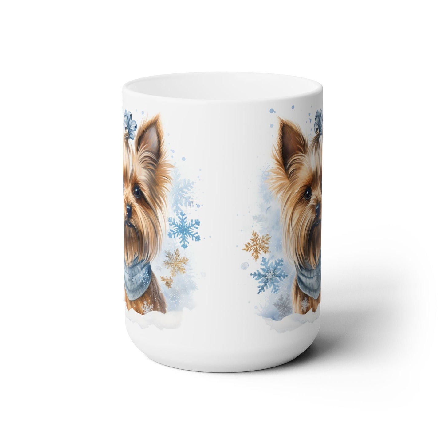 Yorkshire Terrier Winter Mug – Cozy Holiday Coffee Cup for Yorkie Lovers