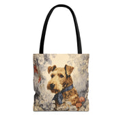 Airedale Terrier Bloom Tote Bag – Floral Eco-Friendly Canvas Gift