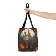 Whimsical Rabbit Castle Tote Bag, Autumn Harvest Design Canvas Bag